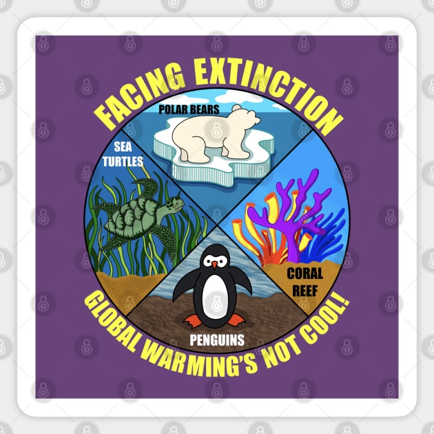 Facing Extinction:  Global Warming’s Not Cool Sticker by Gsallicat